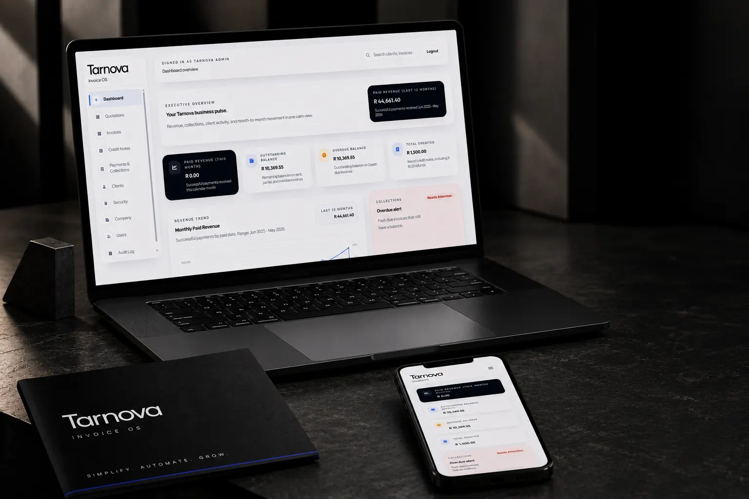 Tarnova Invoice App portfolio preview